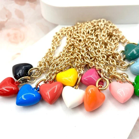 ROXANNE ASSOULIN The Mini Puffy Heart Charm Bracelet Green - Picture 9 of 10